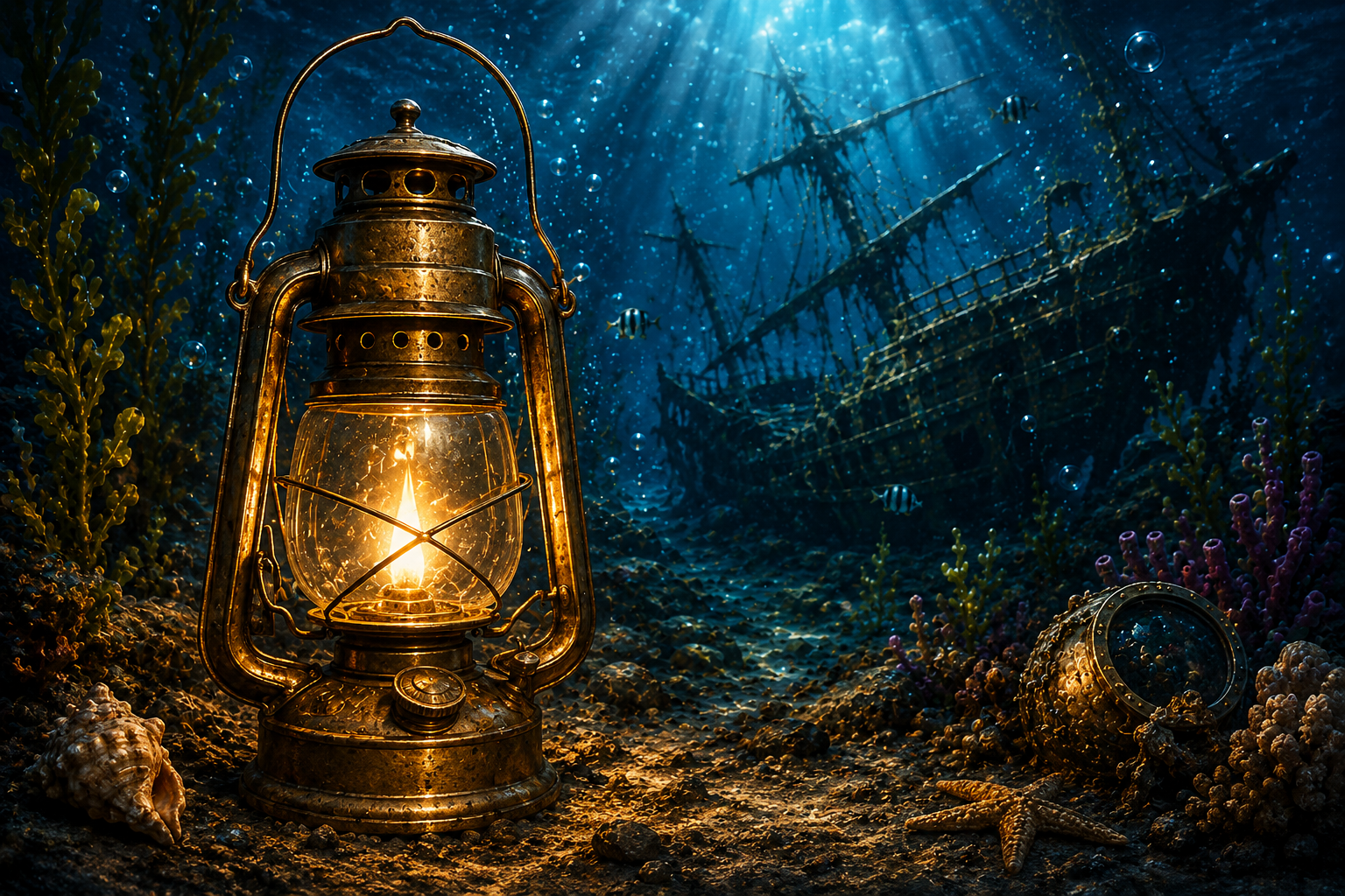 Vintage Brass Ship Lantern